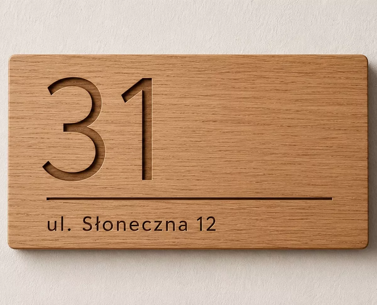 Drewniana Tablica adresowa 15 cm na 25 cm Twój tekst grawer personalizacja