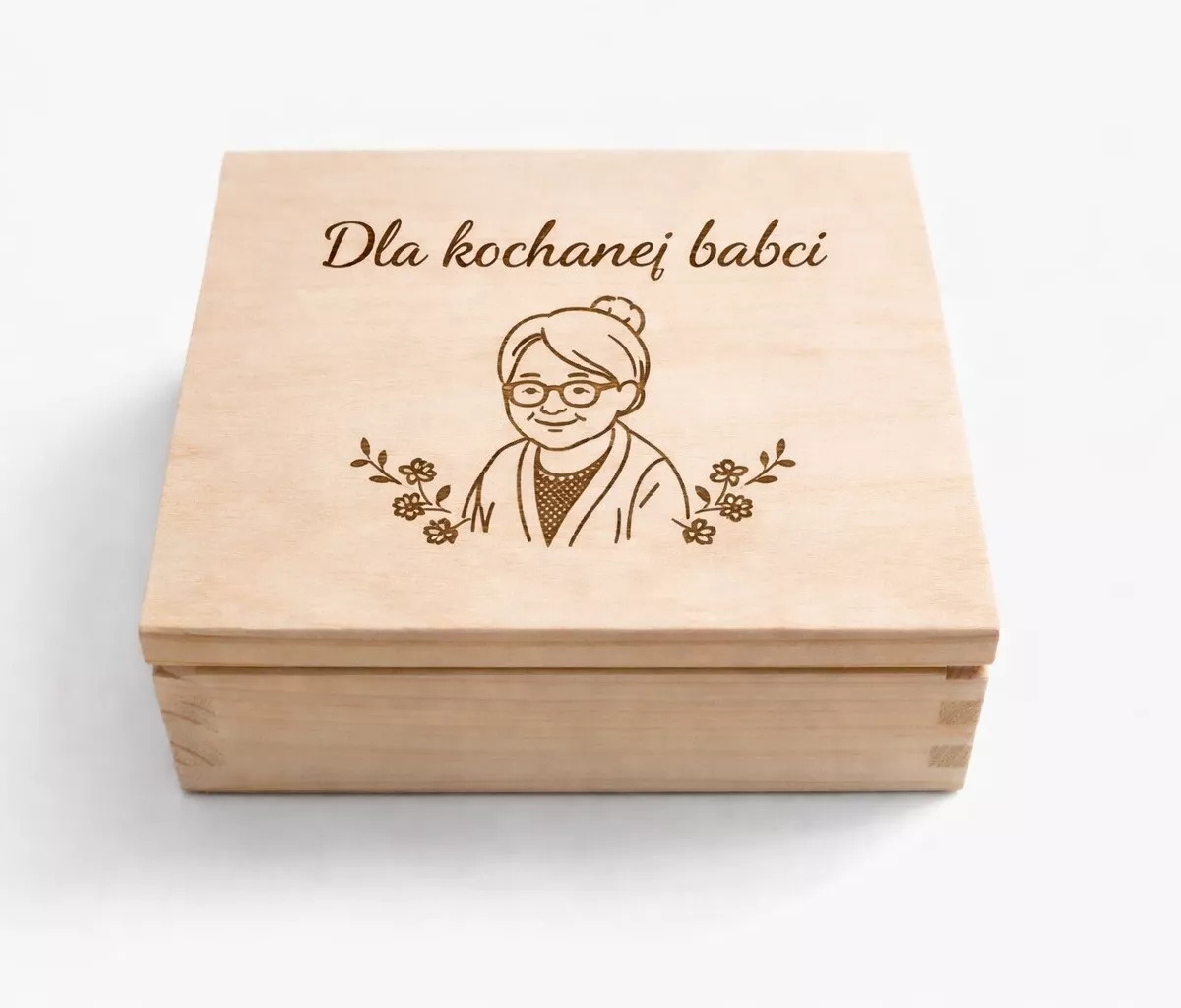 Drewniana szkatułka ze sklejki pod grawerowanie na dzień babci Driftwood