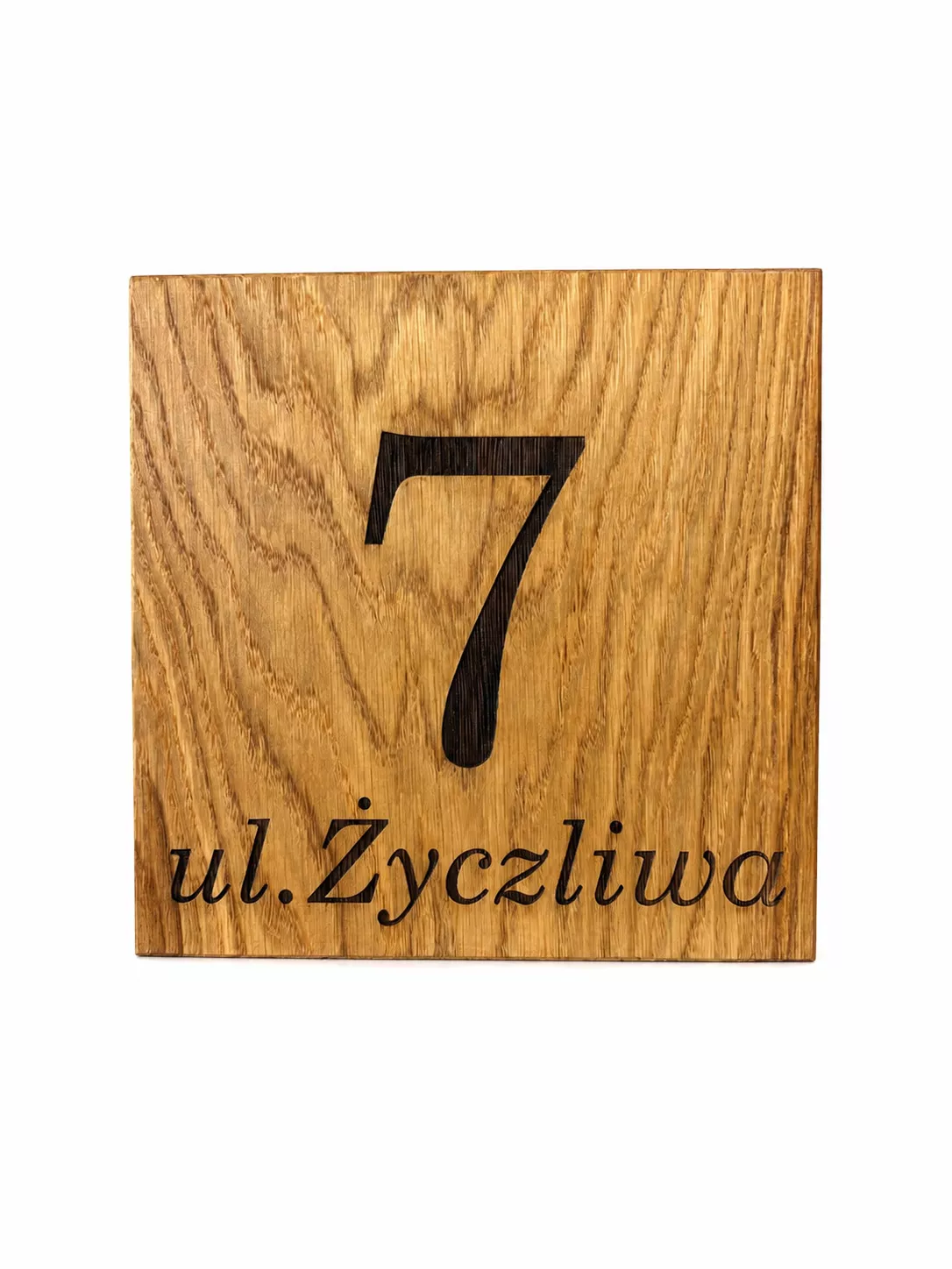 Tabliczka adresowa Driftwood grawerowana w drewnie 25 cm na 25 cm
