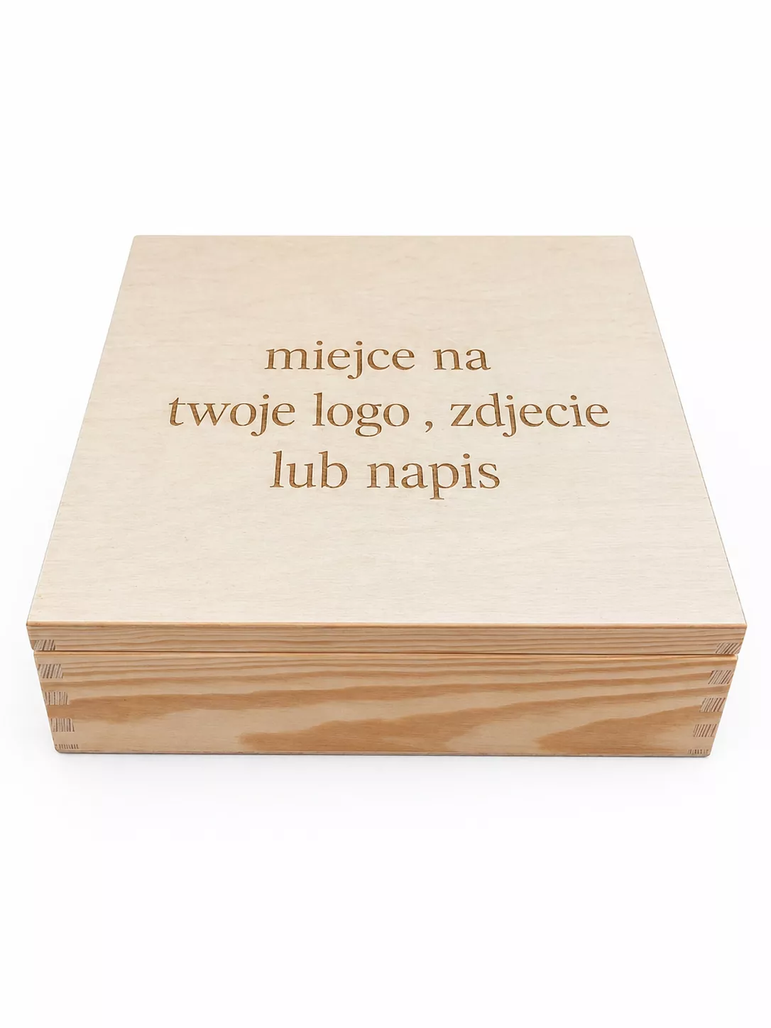Pudełko drewniane Z Grawerem Twoje Logo Twój Napis Twoje zdjęcie Grawer 28x28 cm