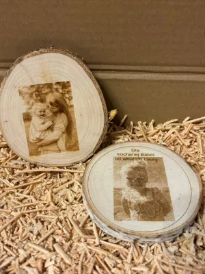 Personalizowany magnes z plastra brzozy Driftwood