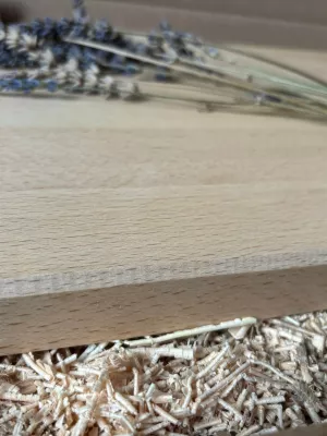 Bukowa deska do krojenia klejona driftwood personalizowana