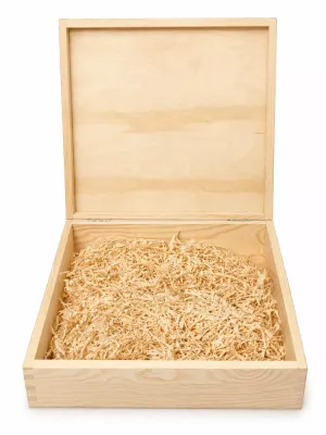 Drewniane pudełko ślubne z grawerem – personalizowane, 16 × 16 cm pamiątka W4