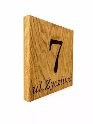 Tabliczka adresowa Driftwood grawerowana w drewnie 25 cm na 25 cm