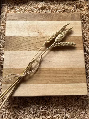 Deska do krojenia klejona z buku i dębu mała - Driftwood premium 4 twój tekst , grawer