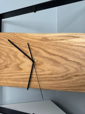 Drewniany zegar ścienny w metalowej ramie Driftwood nr 3