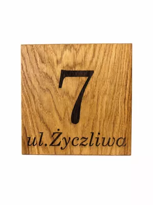 Tabliczka adresowa Driftwood grawerowana w drewnie 25 cm na 25 cm