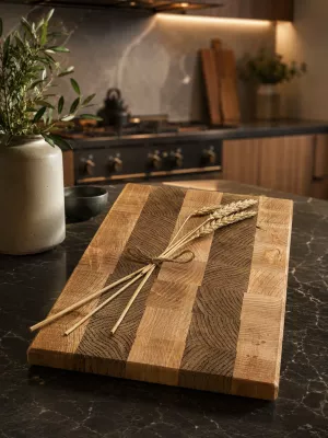 deska do krojenia  sztorcowa dębowo-bukowa driftwood twój grawer  twoje logo twój tekst personalizowana