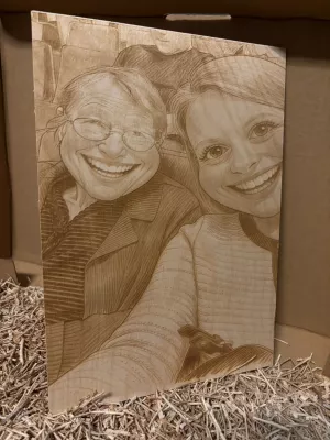 Karykatura na drewnie Driftwood