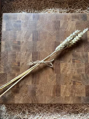 Deska do krojenia sztorcowa dębowa 30 na 30 Driftwood nr 15