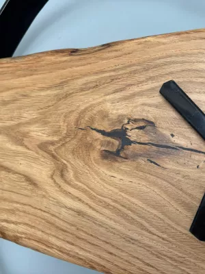 Drewniany zegar ścienny w metalowej ramie Driftwood nr 2