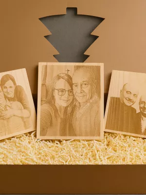 Portret grawerowany na drewnie na bazie Twojego zdjęcia –  Driftwood