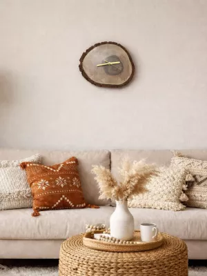 zegar z orzecha włoskiego ścienny