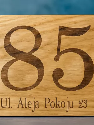 Tabliczka adresowa Driftwood grawerowana w drewnie