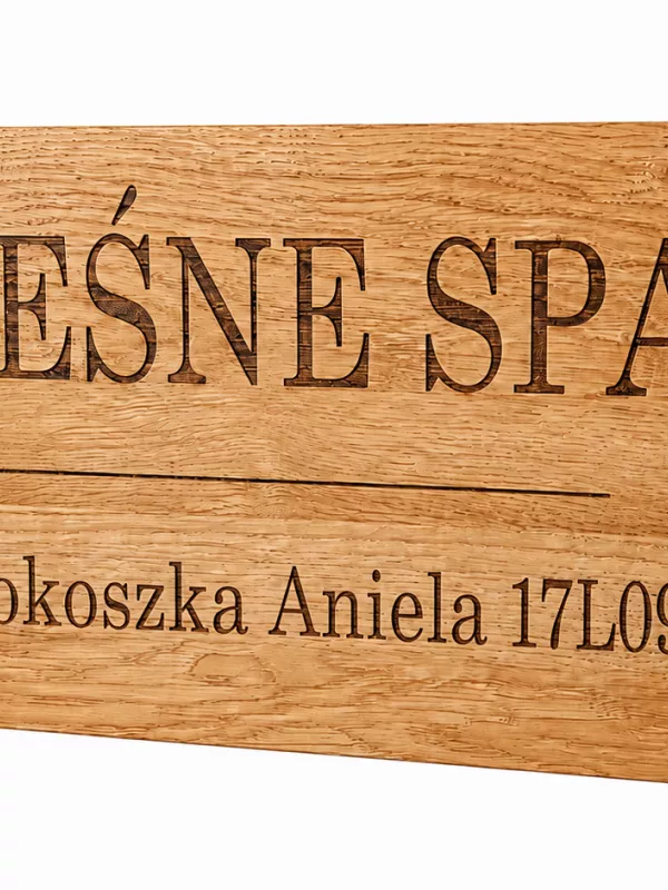 Produkt Tabliczka adresowa dębowa Driftwood grawerowana w drewnie 20 cm na 40 cm Zdjęcie