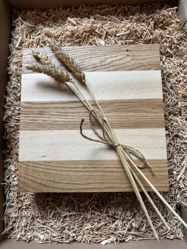 Produkt Deska do krojenia klejona z buku i dębu mała - Driftwood premium 3 twój grawer Zdjęcie