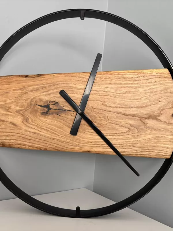 Produkt Drewniany zegar ścienny w metalowej ramie Driftwood nr 2 Zdjęcie