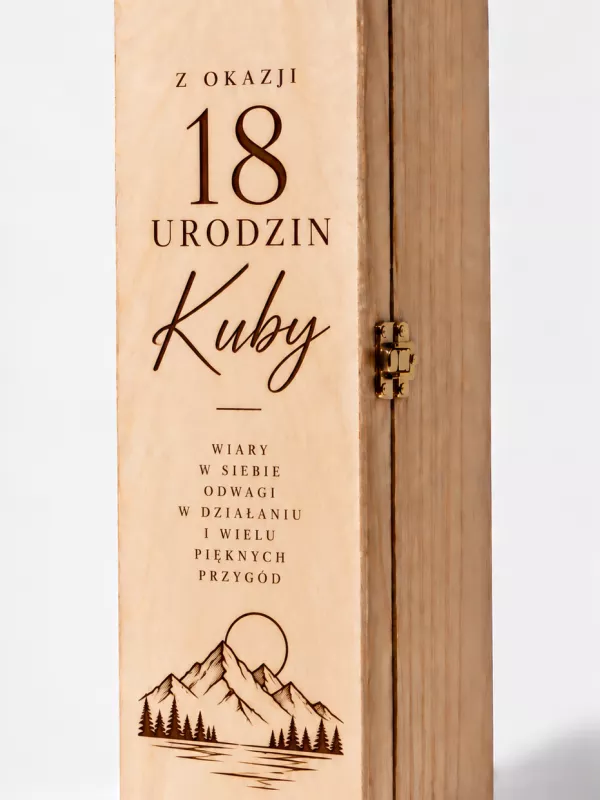Produkt PUDEŁKO drewniana SKRZYNKA NA ALKOHOL prezent na 18 ste urodziny Driftwood Zdjęcie