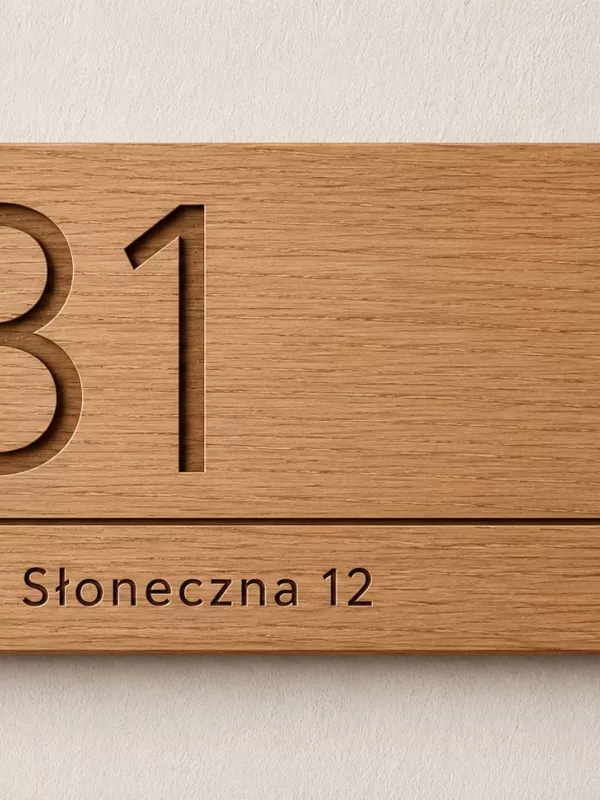 Produkt Drewniana Tablica adresowa 15 cm na 25 cm Twój tekst grawer personalizacja Zdjęcie