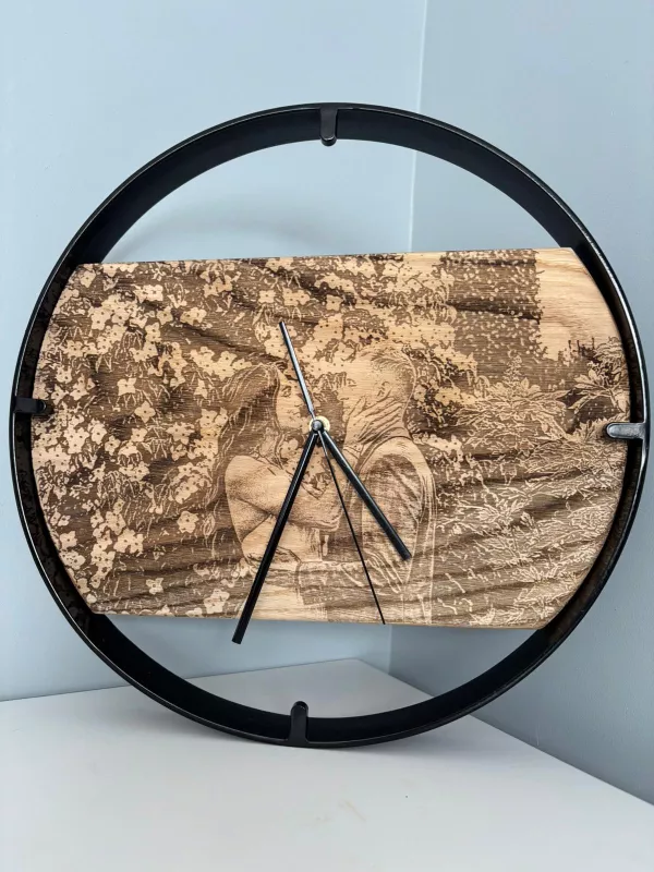 Produkt Drewniany zegar ścienny w metalowej ramie Driftwood nr 5 Zdjęcie