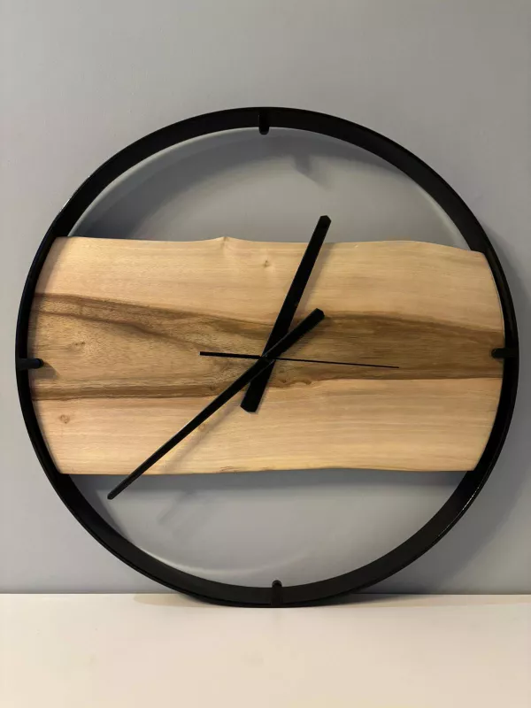 Produkt Drewniany zegar ścienny w metalowej ramie Driftwood Zdjęcie